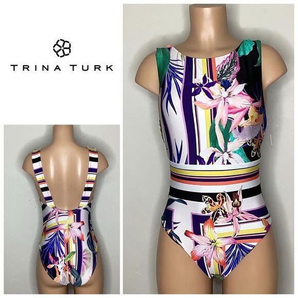 NEW. Trina Turk floral swimsuit. Size 6. Retails $169 NWOT - Picture 1 of 10